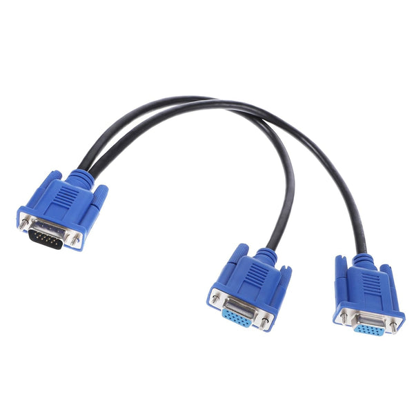 Xelsluthe VGA Splitter Dual Monitor Cable 1 Male to 2 Female Adapter Converter