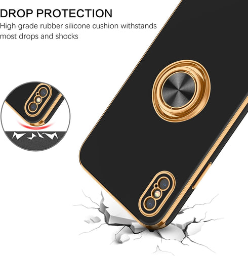 BENTOBEN iPhone Xs Case, Slim Fit Sparkly Kickstand Ring Holder Design, Shockproof Protection for iPhone Xs