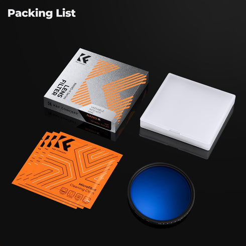 K&F CONCEPT 49mm ND2-ND400 (1-9 18 Variable ND Lens Filter Stops) Multi-Layer Coatings Adjustable Neutral Density Ultra