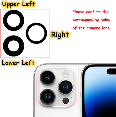14 Pro Back Rear Camera Lens Glass Replacement for iPhone 14 Pro and iPhone 14 Pro Max with Pre-Installed Adhesive and
