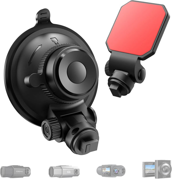 COOAU Car Dash Cam Mounting Bracket, Adjustable Suction Cup Mount for Dashboard Camera