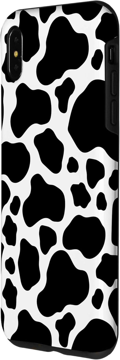 iPhone XS Max Case, Fun Black and White Cow Phone Case - Cow Print Phone Case