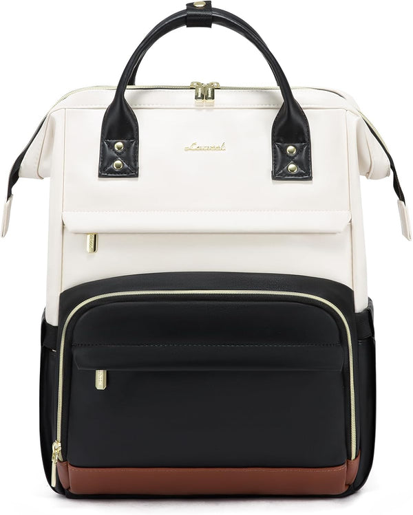 LOVEVOOK Leather Laptop Backpack for Women, 17 inch Professional Work & Travel