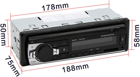 WEPARTICULAR 12V MP3 Single Din Car Stereo Car Radio Receiver Bluetooth Hands-Free, Audio Player USB Port SD Port AUX