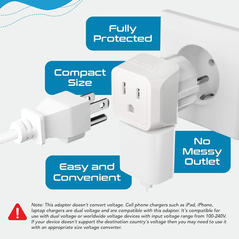 Ceptics Complete European Travel Adapter Set - 3 Pack, Safe Grounded for Cell Phones, Laptops, USA to Europe