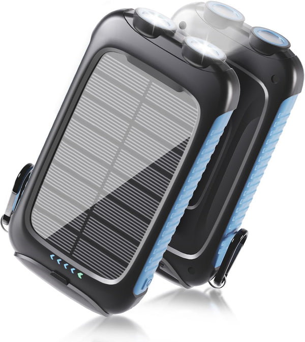 Saraupup Solar Power Bank 20000mAh Portable Charger 15W Fast Charging with USB-A USB-C