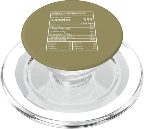 Lentils Nutrition Facts Typography Studio Lentils Nutrition Facts Panel Minimal Typography Design PopSockets PopGrip for MagSafe