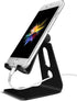 Adjustable Cell Phone Stand, 2020 Aluminum Desktop Stand with Anti-Slip Base and Charging Port, Fits All Smartphones