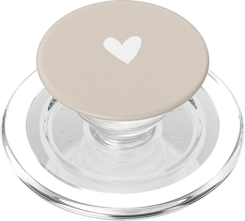 Sand / Beige / Tan Heart Minimalist Love, PopSockets PopGrip for MagSafe