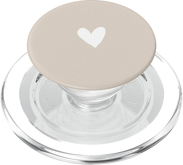 Sand / Beige / Tan Heart Minimalist Love, PopSockets PopGrip for MagSafe