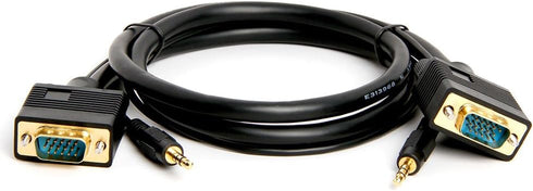 Cmple - VGA Cable Male to Male, 3.5mm Aux Audio Monitor, SVGA PC 15 Pin Cord, 3 Feet