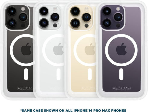 Pelican Voyager Series Case for iPhone 14 Pro Max, Clear with MagSafe, Anti-Yellow, 18ft Military Grade Drop Protection