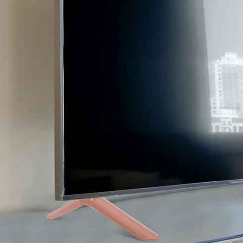 BESPORTBLE 1 40-inch Universal Tv Stand Base with Rose Gold Legs and Screws, Pair Tv Desk Mount Feet for Screens