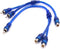 uxcell a17070300ux0615 2Pcs Blue Female to Male RCA Splitter Adapter, Car Audio Stereo Y Cable Wire Kit 2 Pack