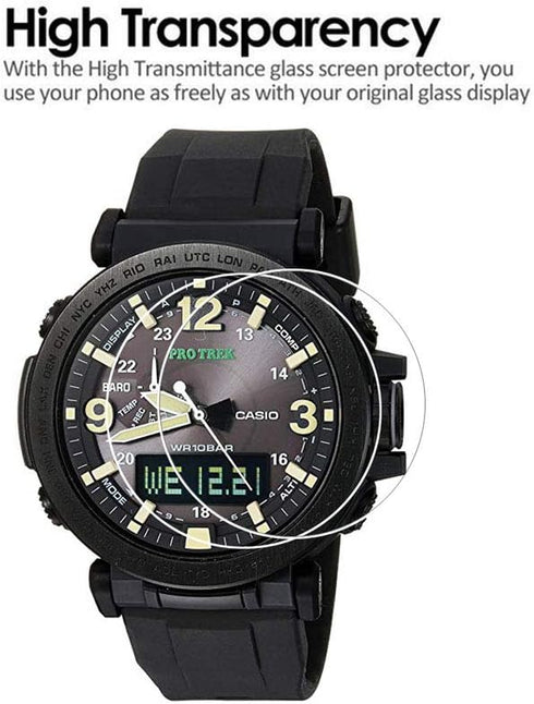 (2 Pack) Tempered Glass Screen Protector for Casio PRG-600/650, 9H Hardness, Anti-Fingerprint, Bubble-Free