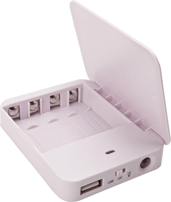 4AA Operated Battery Powered Phone Charger Holder Portable USB Charging Stand with 4 Battery Slots