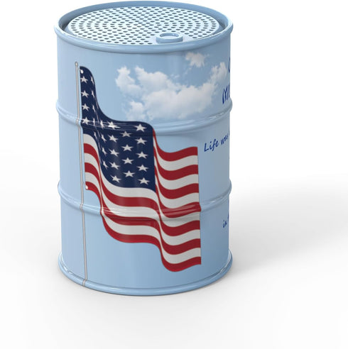 Oil Drum Wireless Bluetooth Speaker, Mini Portable Speaker with American Flag Pattern, 12 Hours Music Playing, TWS