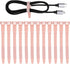 12 Pack Reusable Cable Zip Ties, 4.5 Inch Pink Elastic Silicone Cord Organizer Straps for Phone Charging, Cable