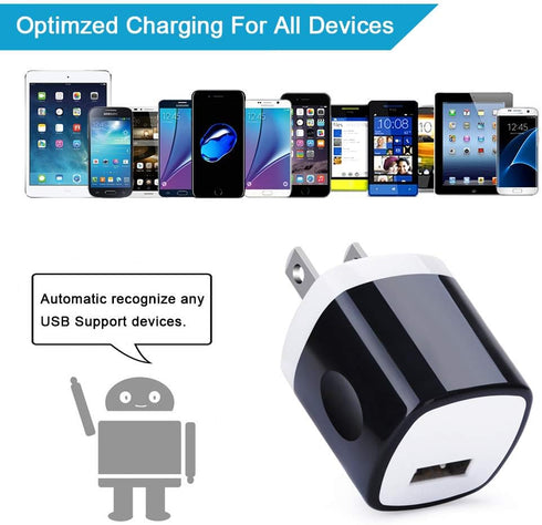 USB Wall Charger, 5-Pack 1A Charging Block for iPhone 14/13/12/11/Xs Max/X/8 Plus/7/6S Plus & Samsung Galaxy