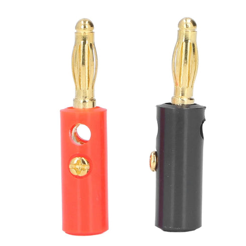 20pcs 4mm Keenso Banana Speaker Cable Plug, Gold Plated Open Screw Type Banana Connector for Audio Video Receivers