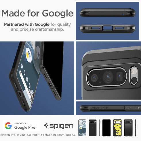 Spigen Tough Armor Case for Pixel 8 Pro (2024), Kickstand, Military-Grade Protection, Black