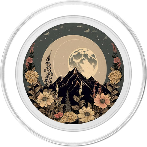 Boho PopSockets MagSafe PopGrip for iPhone - Moon Phases Mountain Floral Aesthetic Chic