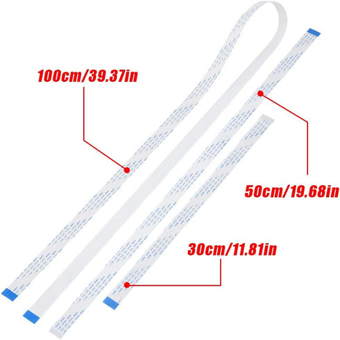 3pcs/Set 15 Pin FFC Ribbon Flexible Flat Cable for Raspberry Pi Module Camera, 30cm, 50cm, 100cm