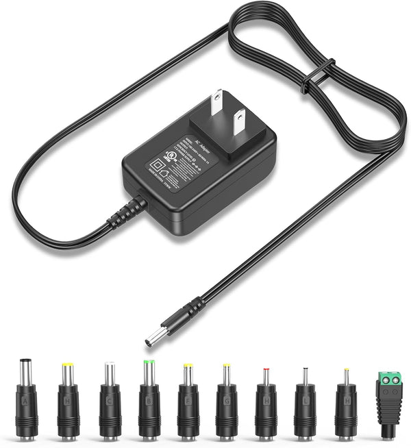 UL Listed 22V 1A Charger - 22.0V Power Cord AC Adapter with 10 Interchangeable Jacks Plug
