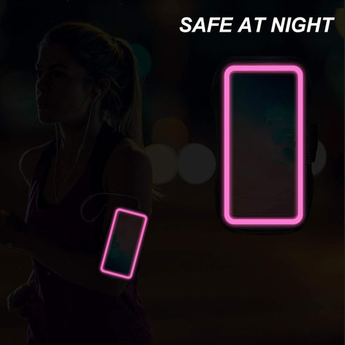 Armband for Samsung Galaxy S25+/S24+/S23+/S22+/S20+/S10+/S9+/S8+, Running Exercise Gym Bag with Key Holder (Pink)
