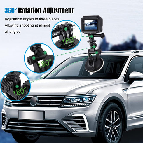 PULUZ Suction Cup Mount for GoPro, Adjustable Vehicle Window & Windshield Holder, Compatible with Hero 11-6