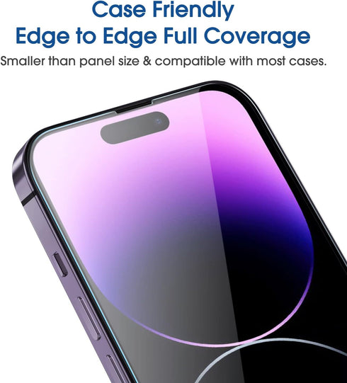 amFilm OneTouch Glass Screen Protector for iPhone 14 Pro 6.1" (2022) - Bubble Free, Easy Install, 2+2 Pack, Lens
