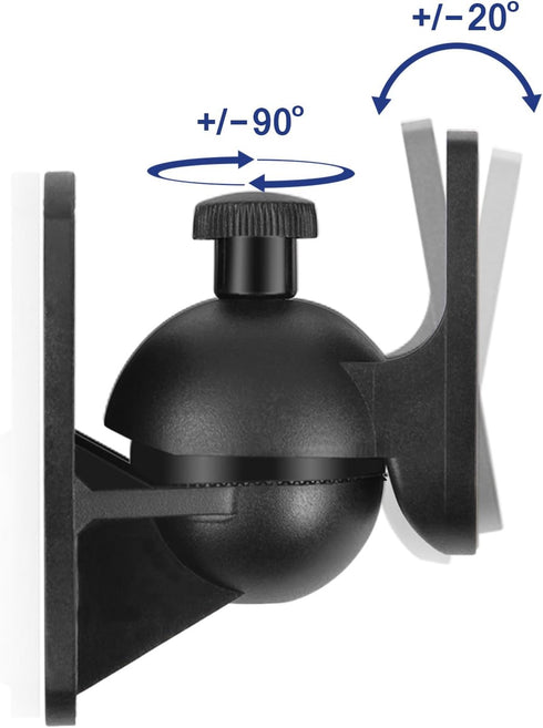 TNP Universal Satellite Speaker Wall Mount Bracket, Ceiling Mount Clamp with Adjustable Swivel and Tilt Angle - 6 Pack,