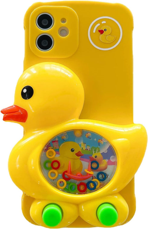 LMA Funny Phone Case for iPhone 13 Pro, Cute 3D Duck Games Soft Silicone Play Case for Teens - Yellow
