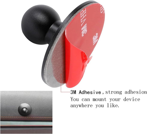 Adhesive 17mm Ball Mount with Extension Adapter for Car Phone Holder, Suction Cup Base for Garmin Nuvi GPS Navigator