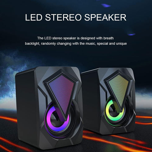Computer 3.5mm Speakers with LED/Volume Control, USB Powered for Laptop