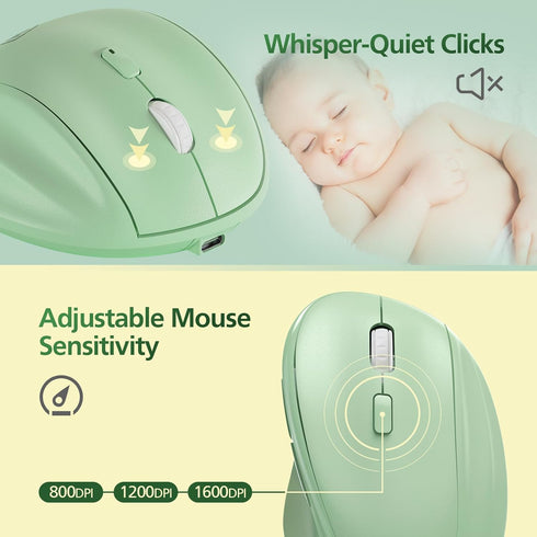 Micropack Vertical Mouse, Multi-Device 3-Mode Bluetooth 5.0 & 3.0 Mouse, 2.4G Wireless with Adjustable DPI & Silent