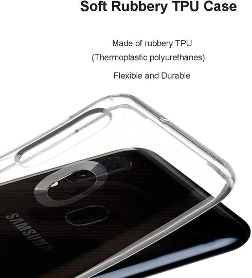 Unov Case Compatible with Galaxy A10e and A20e, Clear Design Soft TPU Shock Absorption, Slim Embossed Pattern (Flower