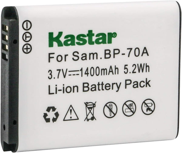 Kastar Battery BP-70A for Samsung Cameras ES65 ES70 PL80 PL100 SL50 SL600 SL630 ST60 ST70 ST80
