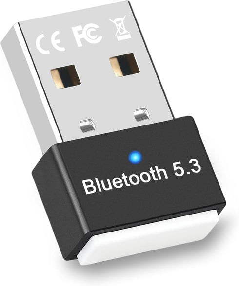 USB Bluetooth 5.3 Adapter for PC, Plug & Play for Windows 11/10/8.1/7, Mini Bluetooth Dongle Receiver & Transmitter