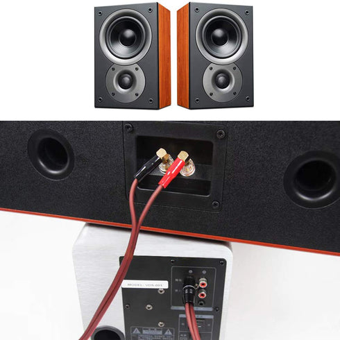 2Pack 3FT RCA to Bare Wire Speaker Cable, Heavy 14 Gauge Speaker Wire to RCA Connector for Speakers