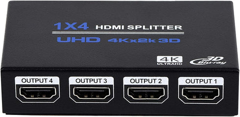 ENBUER 1x4 HDMI Splitter, 1 in 4 Out HDMI Splitter Audio Video Distributor