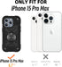 MARKILL iPhone 15 Pro Max Case, Heavy-Duty Military Grade Shockproof Cover with Double Ring Stand (Black)