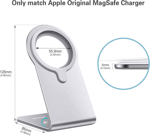 CreaDream Stand for MagSafe Charger, Aluminum Stand Holder for iPhone 15 14 13 12 Series, MagSafe Accessories