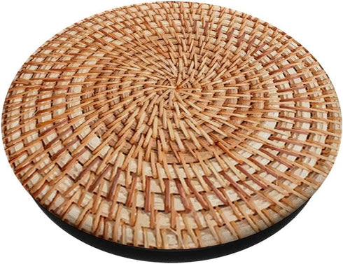 Cute Vintage Rattan Style Wicker Basket Bamboo PopSockets Standard PopGrip