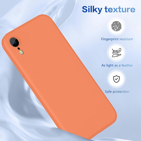 Liquid Silicone Case for Samsung Galaxy S22 5G, Full Body Protective, Slim Fit Durable Shockproof Case 6.1in Orange