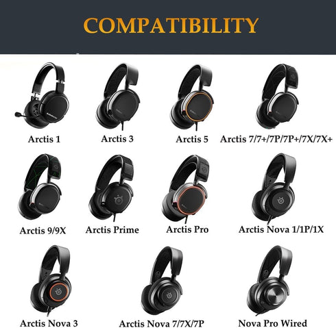 Arctis 7/5/3/1 Earpads Cooling Gel Arctis Pro Ear Cushions, Upgrade Ear Pads Parts Replacement for SteelSeries Arctis 7/5/3/1/9X/Pro/Prime, Nova 7/7X/7P, Nova 1/1P/1X, Nova 3/Nova Pro Wired Headset
