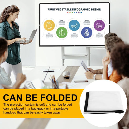Zornaveli 4K 60"|72"|84"|100"|120"|150" (100 INCH) Projector Screen, HD Home Movie Projection Screen, Anti-Crease