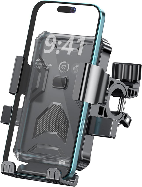 Prjrsme 4.7-6.8 Inch Bike Phone Holder, Handlebar Phone Mount for Bike and Motorcycle, Electric Scooter Mountain Bike