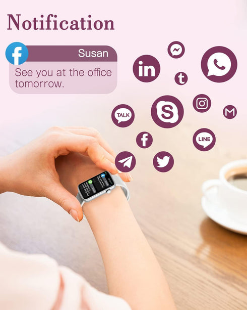 Smart Watches for Women - Compatible with iPhone and Android Phones, LYNN2 Fitness Tracker Watch with Heart Rate Monitor