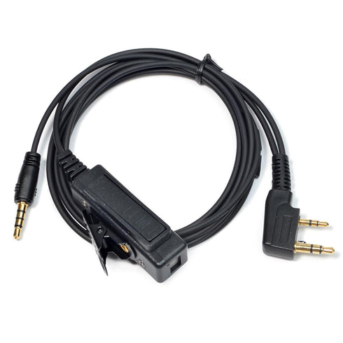 Universal 2-Pin K1 to 3.5mm Audio Adapter with PTT, Compatible with BaoFeng UV5R 888S, Kenwood Radios & Headsets